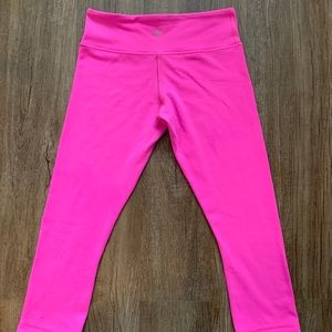 Lululemon Wunder Under Crop Hot Pink/Black